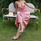 strap butterfly knot dew back design sense long dress dress birthday dress nv1648