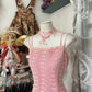 NiceVestidos-Long Pink Retro Fashion Mermaid Strap Floor Length Lace Satin Evening Gown Ball Gown Nv5641