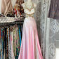 Pink Gradient Retro Fashion Elegant Exquisite Gem Beaded Mermaid Slim Strap Sleeveless Long satin Evening Dress Ball Gown Party Dress Prom Dress nv3810
