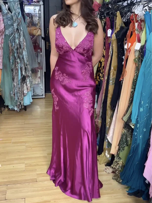 Sage Green/Pink Vintage V Neck Beaded Spaghetti Strap Backless Long Mermaid Ball Gown Evening Dress Formal Party Dress nv3599
