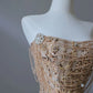 Gold Pretty Mermaid Off Shoulder Beaded Long Sequined Ball Gown Formal Evening Dress nv4112