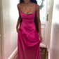 Simple Brown Spaghetti Straps A Line Prom Dress Party Dress nv1713