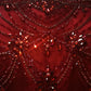 Red luxury gorgeous elegant exquisite gemstone beaded long tulle floor length ball gown evening dress nv3921