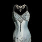 Haze blue satin handmade beading exquisite beautiful short homecoming dress prom dress evening dress birthday party dress nv4719