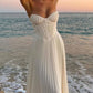 White sweetheart pleated off-shoulder long ball gown beach holiday dress party dress nv2282