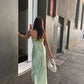 Simple Fashion Sage Green Spaghetti Strap Party Dress Evening Gown Prom Dress nv1793
