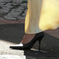 Elegant Light Yellow A Line Strap Satin Long Prom Dress Evening Dress nv5393