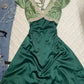 NiceVestidos--Short satin homecoming dress for girls green v-neck retro dress retro wear lace v-neck dress NV5659