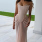 Strapless A-line Pink Ball Gown Mermaid Evening Prom Dress  nv1743