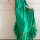 Long chiffon evening gown Vintage emerald green NV6746
