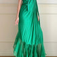 Long chiffon evening gown Vintage emerald green NV6746