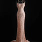 Pink vintage handmade dress with sequin beads sparkling stars. Long chiffon ball gown or evening dress nv5206