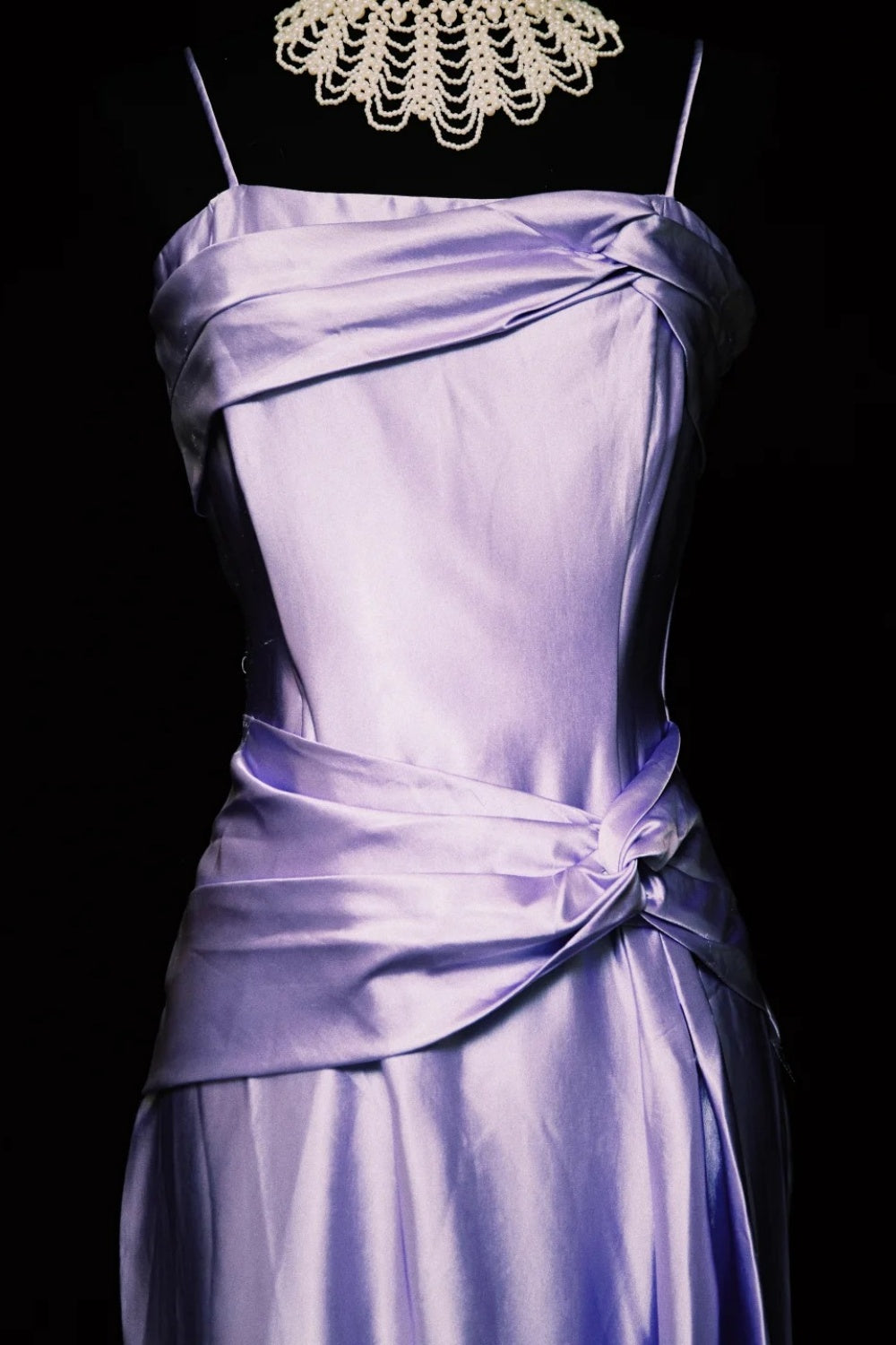 Vintage Purple Satin Long Formal Dress NV6607
