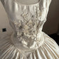 Ivory White Floral Beaded Long Satin Ball Gown Evening Gown Wedding Dress nv4439