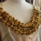 Yellow princess pleated gold rose handmade beads noble and beautiful fairy tale pure beauty long satin ball gown evening gown wedding dress nv4440