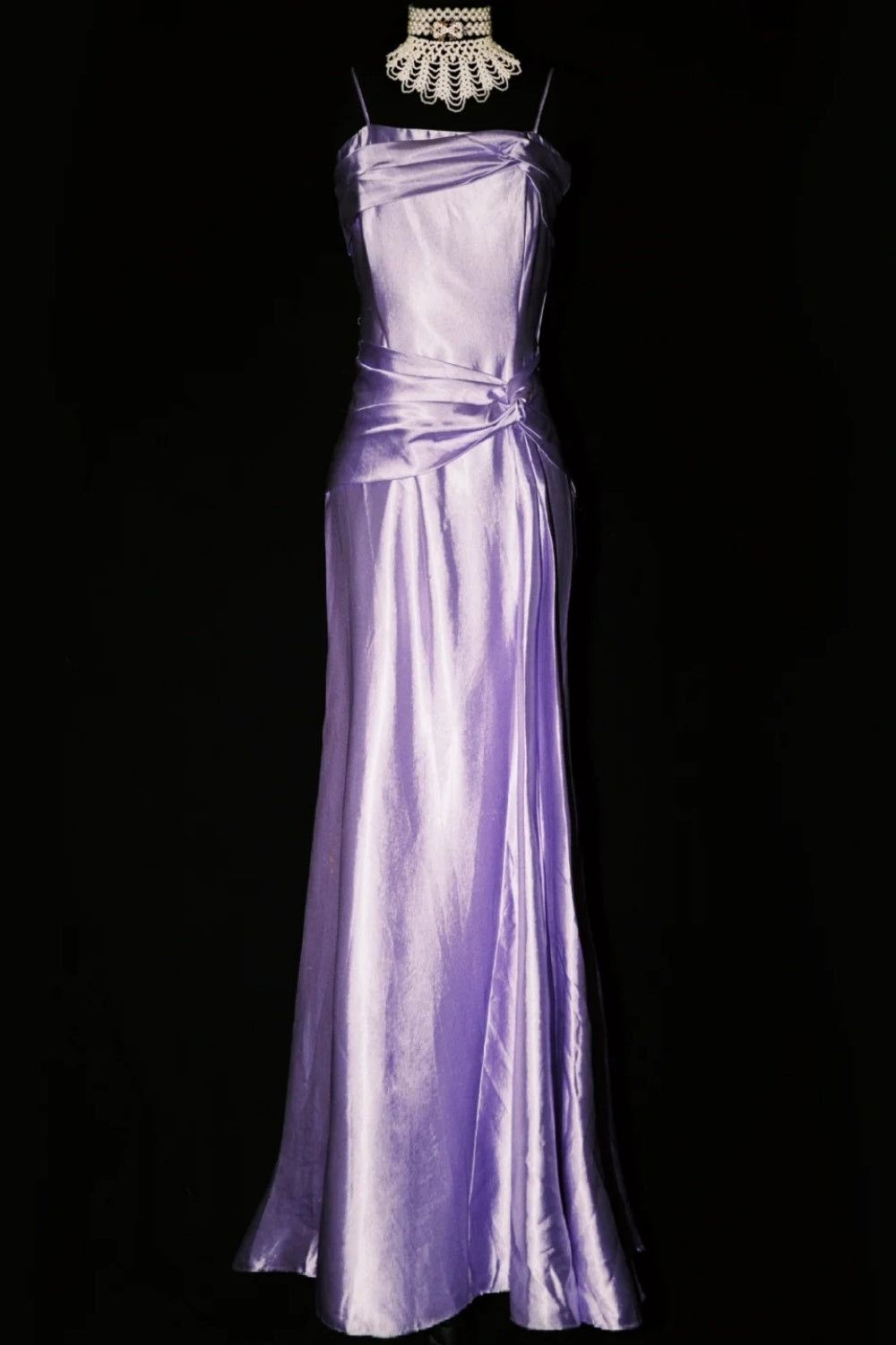 Vintage Purple Satin Long Formal Dress NV6607