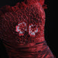 NiceVestidos--Glamorous Embroidered Red Strapless Evening Dress NV5788