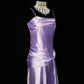 Vintage Purple Satin Long Formal Dress NV6607