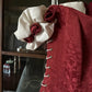 Red vintage floral long satin ball gown evening dress graduation dress nv4442