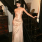 Pink shiny long satin formal dress  NV6601
