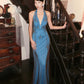 Blue exquisite bead embellishment long chiffon formal dress  NV6602