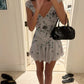 Light Grey V Neck Beaded Chiffon Fashion Short Homecoming Dress Summer Hoco Dress Birthday Outfit nv4473