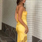 Yellow elegant charming mermaid lace bodycon long ball gown evening dress party dress nv1783