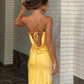 Yellow elegant charming mermaid lace bodycon long ball gown evening dress party dress nv1783