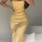 Yellow elegant charming mermaid lace bodycon long ball gown evening dress party dress nv1783