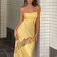 Yellow elegant charming mermaid lace bodycon long ball gown evening dress party dress nv1783