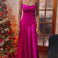 Pink Elegant Charming Spaghetti Strap Off Shoulder Fashion Popular Long Evening Dress Birthday Party Dress Prom Dress nv2425