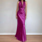 Pink Simple Elegant Long Satin Ball Gown Evening Dress Party Dress nv4230