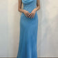 Blue elegant fashion spaghetti strap long chiffon ball gown, evening dress, party dress nv3712