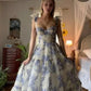 Beautiful floral print chiffon elegant long prom dress evening gown party dress nv37