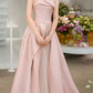 Pink Elegant Charming Cute Satin Tulle Long Prom Dress Formal Bridesmaid Dresses Evening Dress Party Dress nv2467