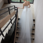 Ivory Strapless Lace Sequin Mermaid Wedding Gown Detachable Tulle Train  NV7192