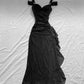 Black/Red/Green Shiny Gradient Elegant Tulle Long Ball Gown Evening Dress nv3315