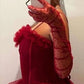 Red sexy long suspender tulle prom dress evening dress party dress nv2236