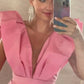 Pink Fashion Chic Deep V Neck Homecoming Dress Party Dress nv2124