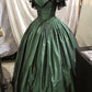 Dark green retro simple elegant long ball gown evening dress nv2826