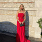 Red simple fashion long elegant evening dress wedding guest dress nv2966