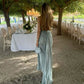 Blue simple elegant spaghetti strap maxi dress long evening dress bridesmaid dress wedding guest dress nv2687