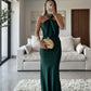 Green simple elegant strapless shoulder pleated long dress ball gown evening dress party dress nv2503