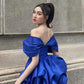 Blue off-the-shoulder fashion bud short evening dress party dress homecoming dress nv2871