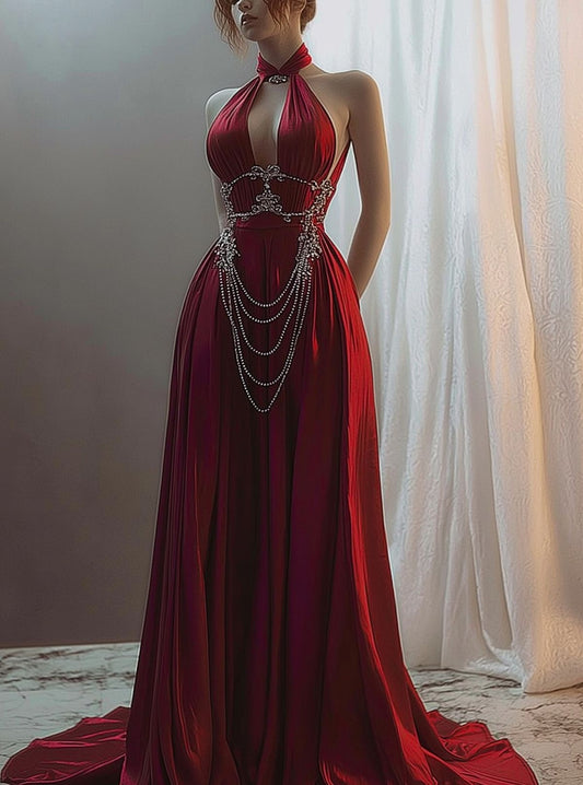 Red sexy long dress NV6680