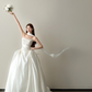 Strapless Satin Wedding Dress Cutout Corset A Line Bridal Gown  NV7114