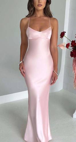 Halter Neck Pink Prom Dresses Sheath Satin Evening Dress nv1634