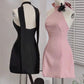 Black/Pink Simple Fashion Short Homecoming Dress Holiday/Birthday Party Dress nv3095