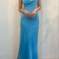 Blue elegant fashion spaghetti strap long chiffon ball gown, evening dress, party dress nv3712