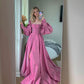 Pink/blue Dazzling Retro Elegant Long Sleeve Lantern Sleeve Maxi Dress Long Evening Dress Evening Dress Party Dress nv2720